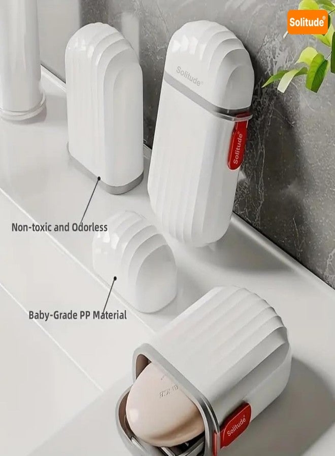 Solitude 2 PCS Portable Travel Soap Holder Dish for Home, Outdoor Hiking, and Camping, Compact and Durable Plastic Travel Soap Box Case Ideal for Travel Accessories (White) - Image 5